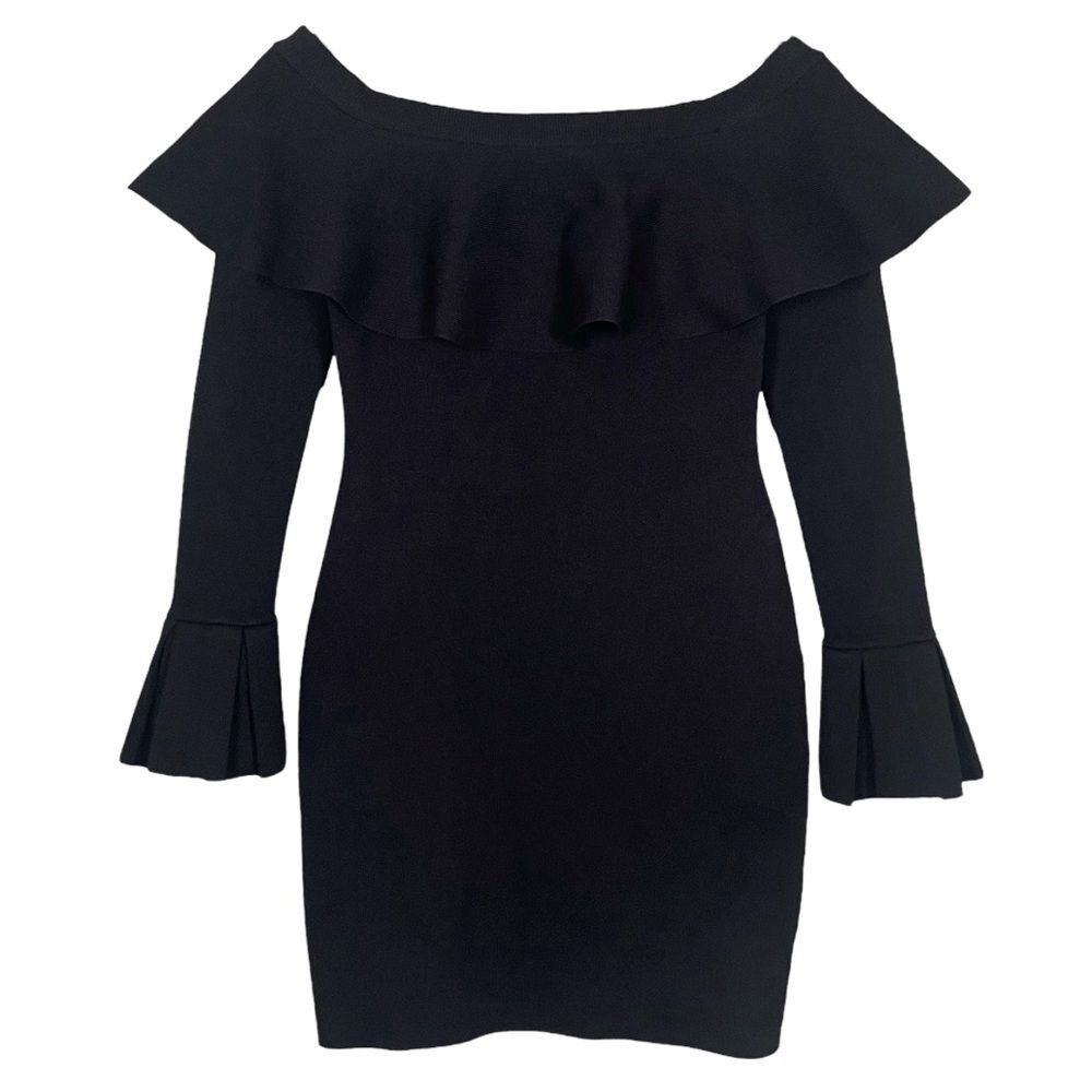 Endless Rose Knit Bodycon Off The Shoulder Long Sleeve Mini Dress Size S